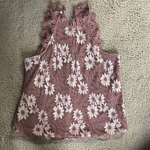 Maurices Pink Smocked Ruffled Tank Top